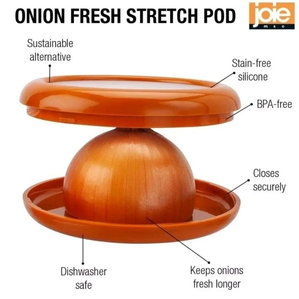 Onion Food Saver Stretch Pod, Silicone, One Size, Orange, 1 Count
